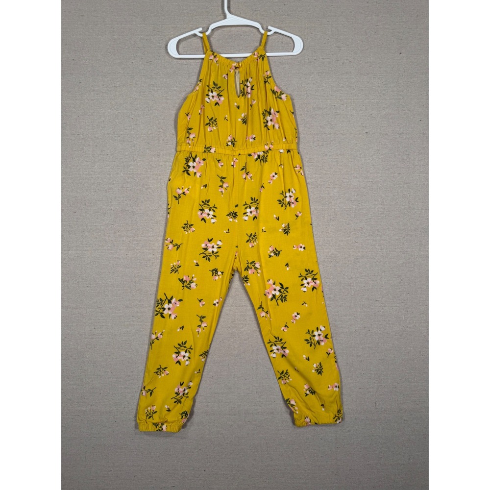 Old Navy Girls Yellow Floral Sleeveless Jumpsuit Size 4T NWT